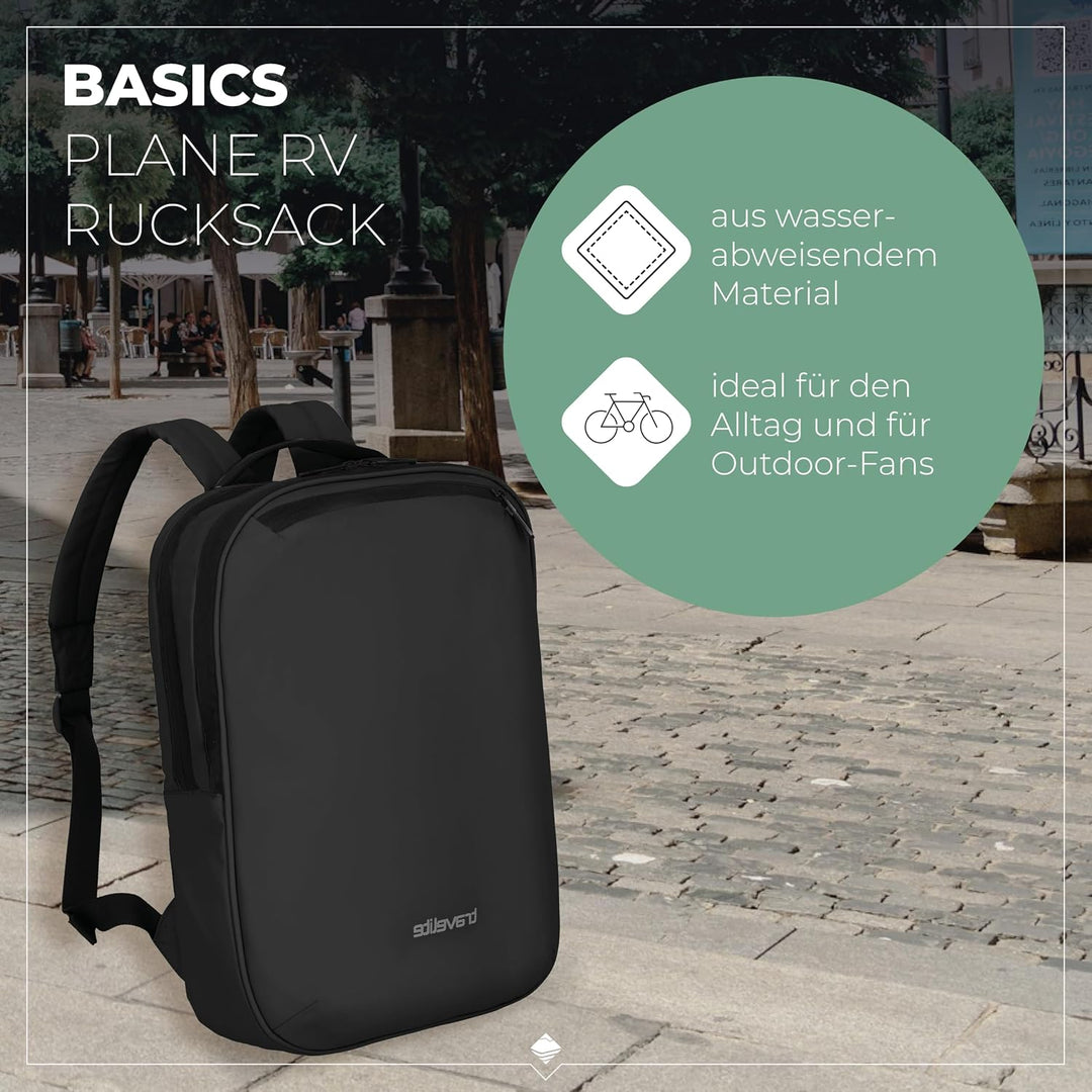 Travelite Handgepäck Rucksack, Laptopfach 13 Zoll, wasserabweisender Tagesrucksack mit Aufsteckfunkt