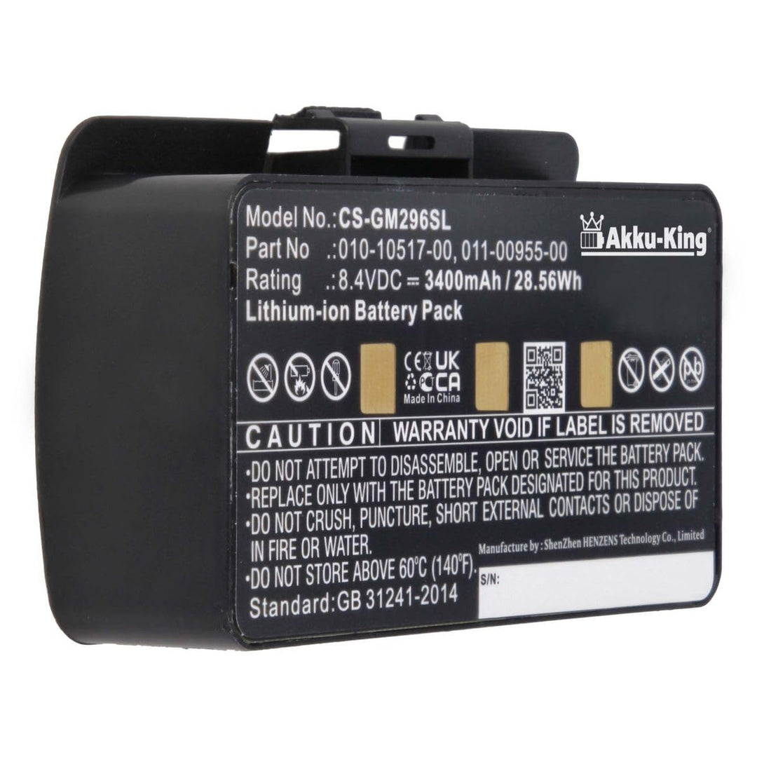 Akku kompatibel mit Garmin 010-10517-00 - Li-Ion 3400mAh - für EGM478, GPSMAP 276, 276c, 296, 396, 3