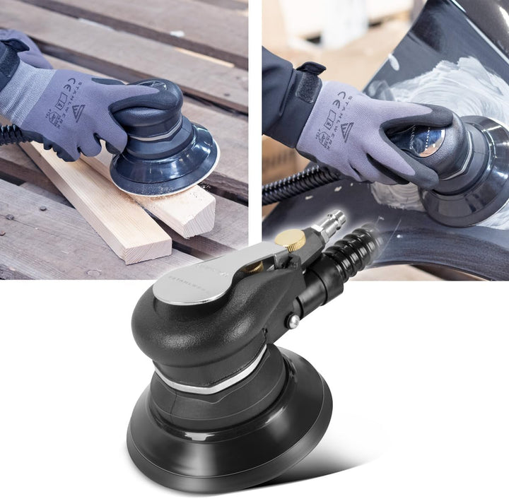 STAHLWERK Druckluft Exzenterschleifer DES-125 ST | Druckluftschleifer mit 125mm Schleifteller| Polie