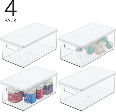 mDesign 4er-Set Kosmetik Organizer – praktische Kosmetikaufbewahrung aus Kunststoff mit abnehmbarem
