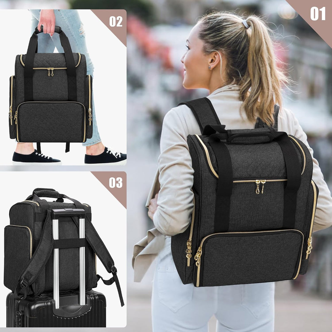 Luxja Kosmetikkoffer Rucksack, Make Up Tasche für Kometik | Schminktasche für Makeup, Kosmetik Organ