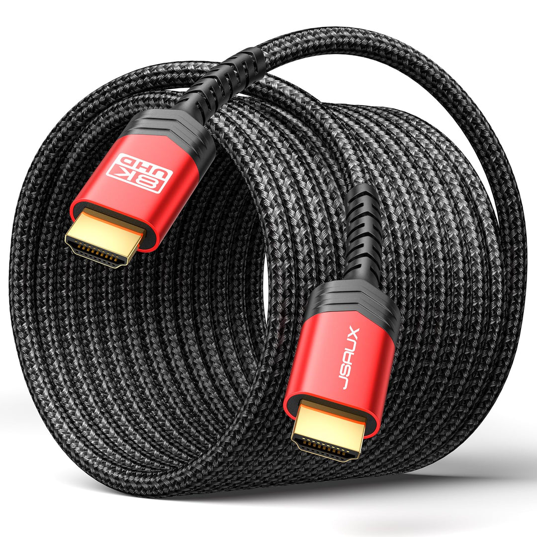JSAUX HDMI Kabel 30Meter, Lange Faseroptisches HDMI 2.1 Kabel 8k Highspeed 48Gbps 8K@60Hz, 4K@120Hz,