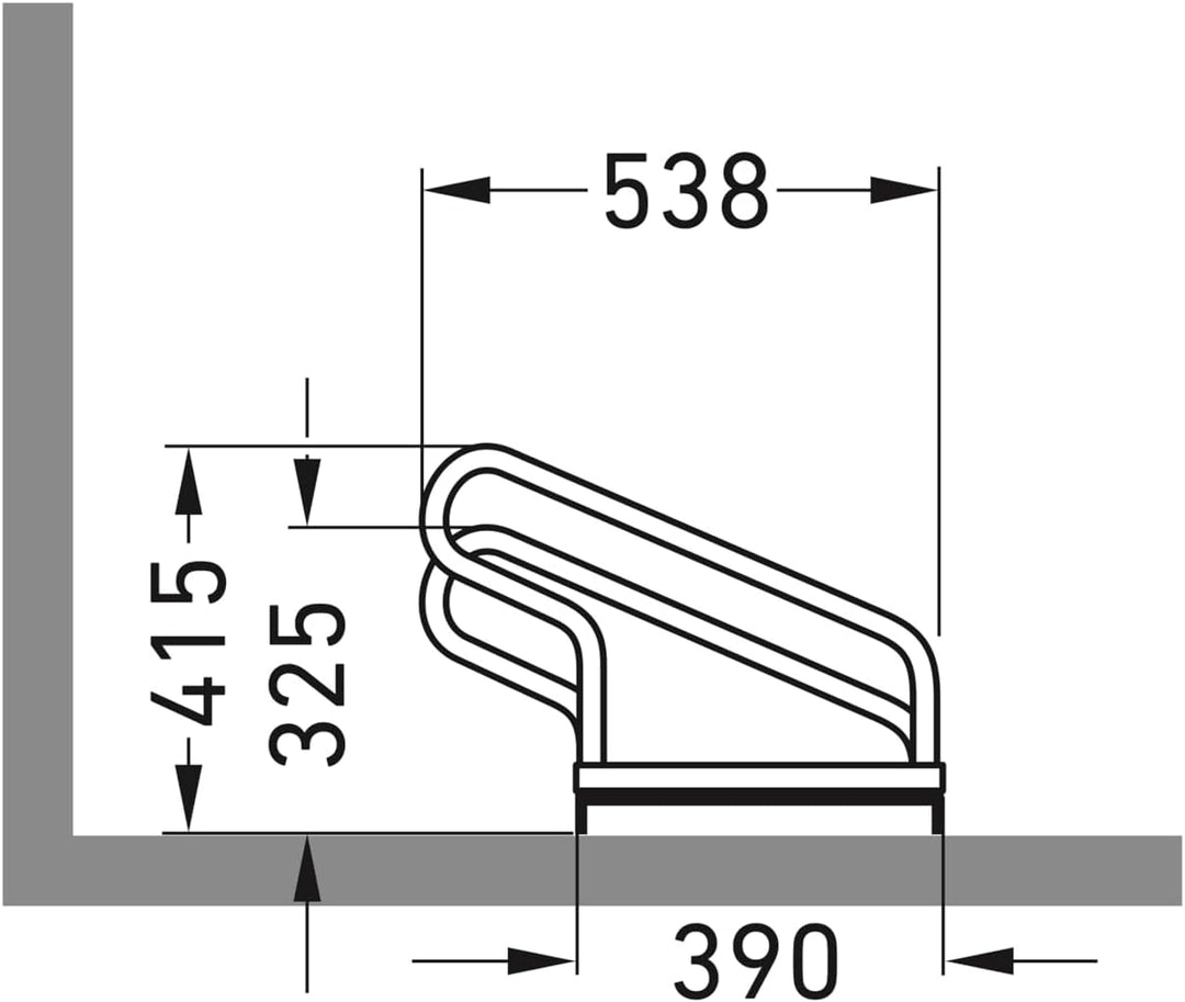 Bügelparker 2055 unser Klassiker | Fahrradständer einseitig | für 5 Fahrräder | Abwechselnde Hoch-/T