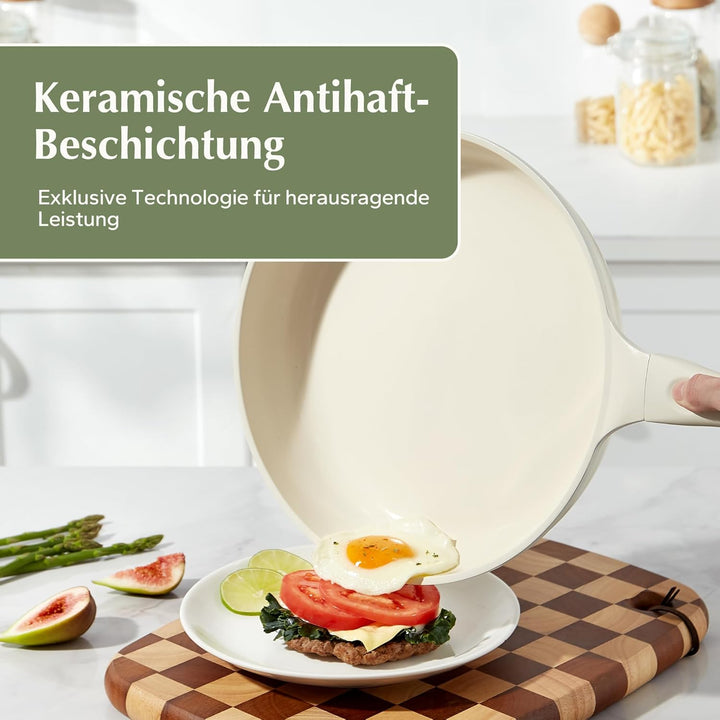 Redchef Keramik Pfanne 28cm Antihaft Beschichtet, Bratpfanne Induktion, Omelette Pfanne, Kochgeschir