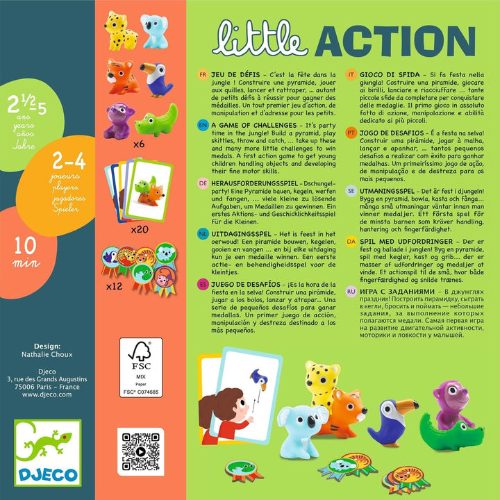 DJECO Spiel Action und Spiegelungen Lernspiele DJECOSet Little Action, Mehrfarbig (15)