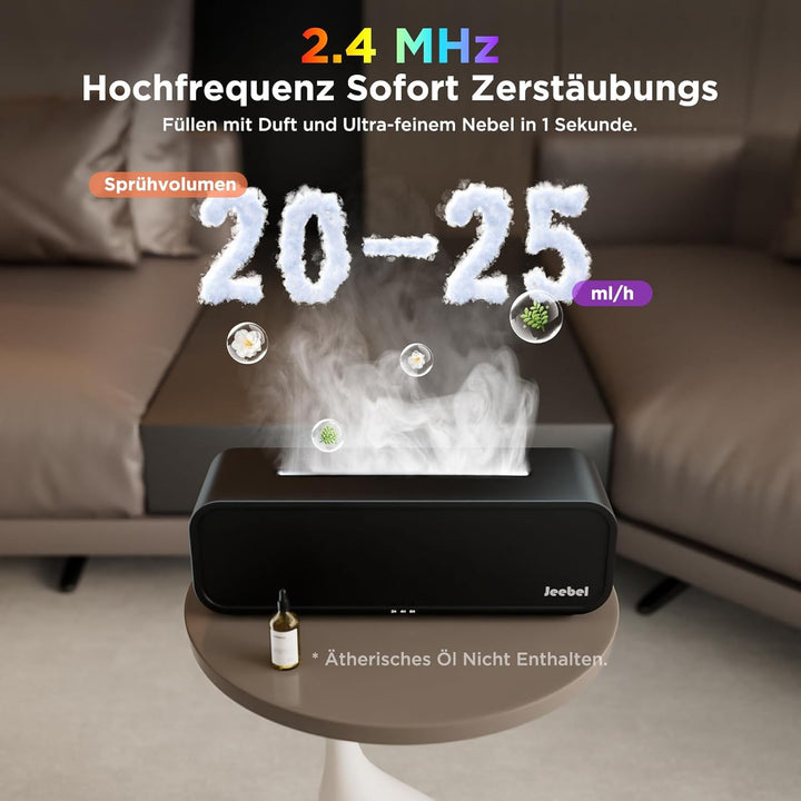 Aroma Diffuser für Ätherische Öle - Rhythmus Erkennung Aromatherapie Diffusor mit RGB Flamme Variati