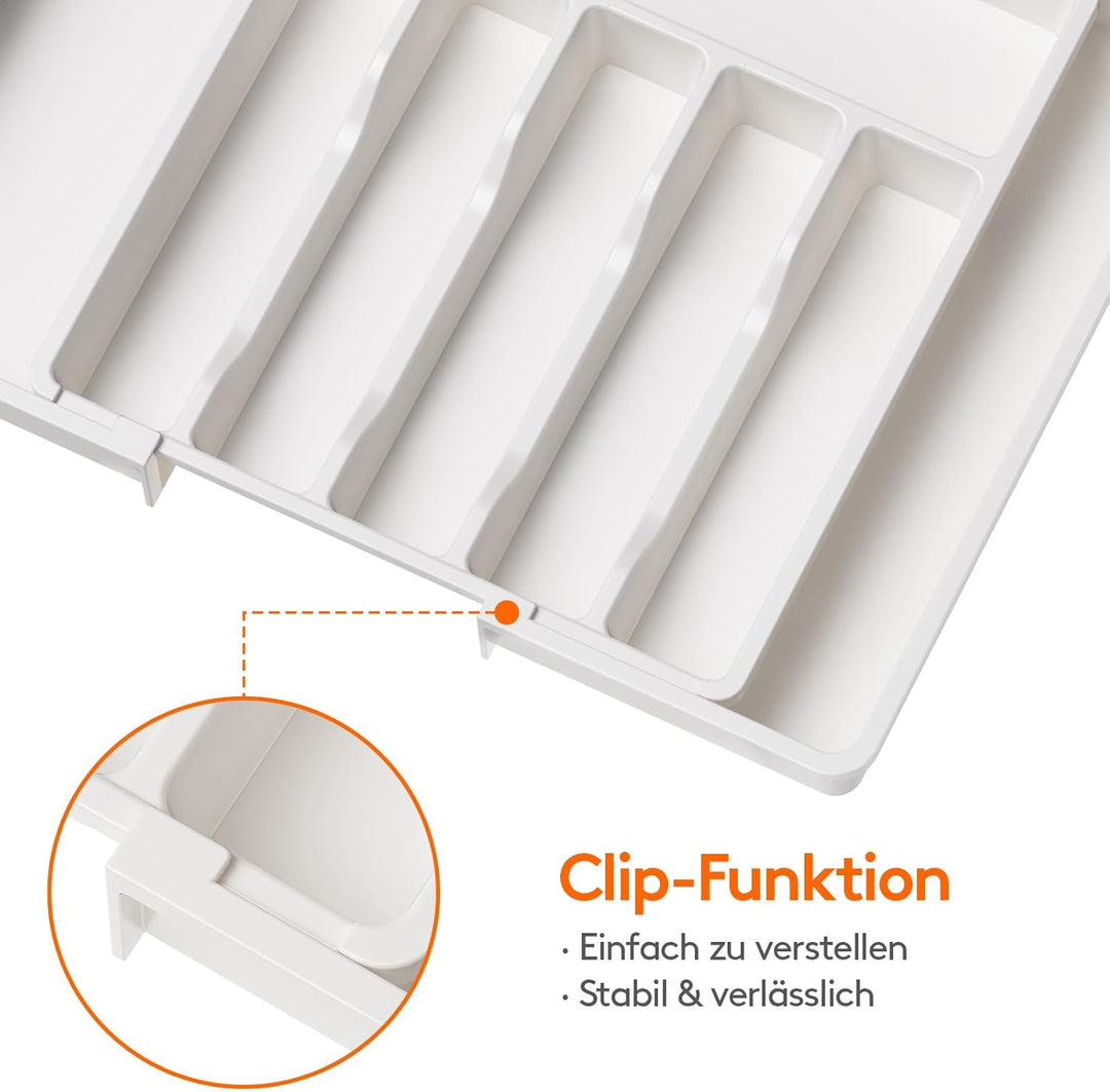 Lifewit Gross Besteckeinsatz für Schubladen,erweiterbarer Besteckhalter Utensilienhalter für Küchens