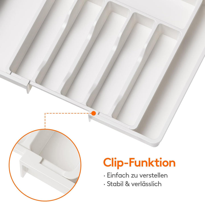Lifewit Gross Besteckeinsatz für Schubladen,erweiterbarer Besteckhalter Utensilienhalter für Küchens