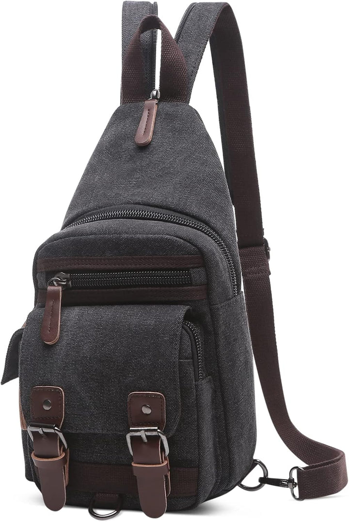 VARLIVOO Herren Sling Bag Retro Crossbody Bag Klein Umhängetaschen Schultertasche Outdoor Sportarten