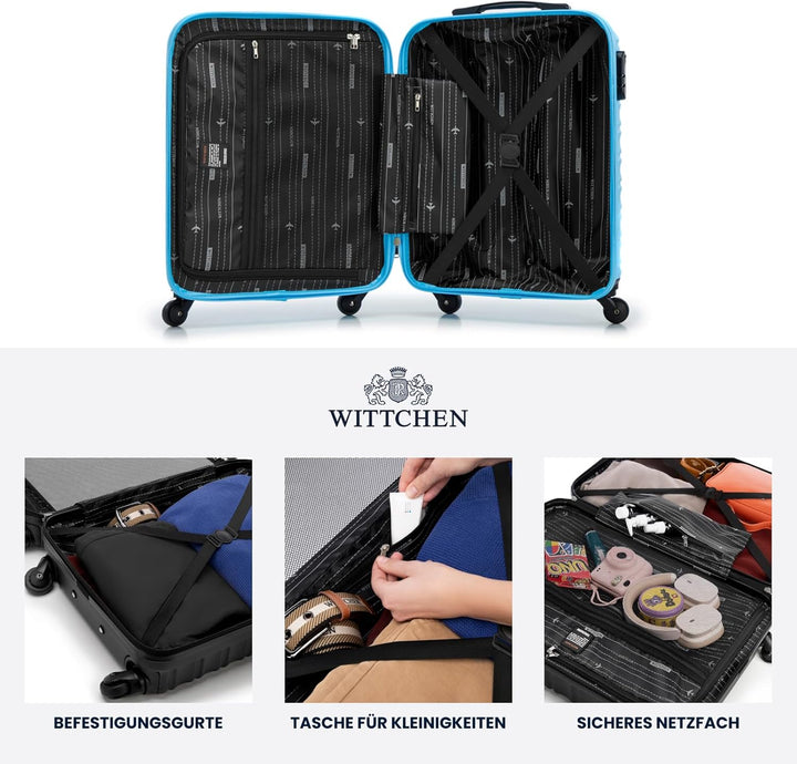 WITTCHEN Reisekoffer Handgepäck Kabinengepäck Rollkoffer Kabinenkoffer Kleiner Koffer Trolley Hartsc
