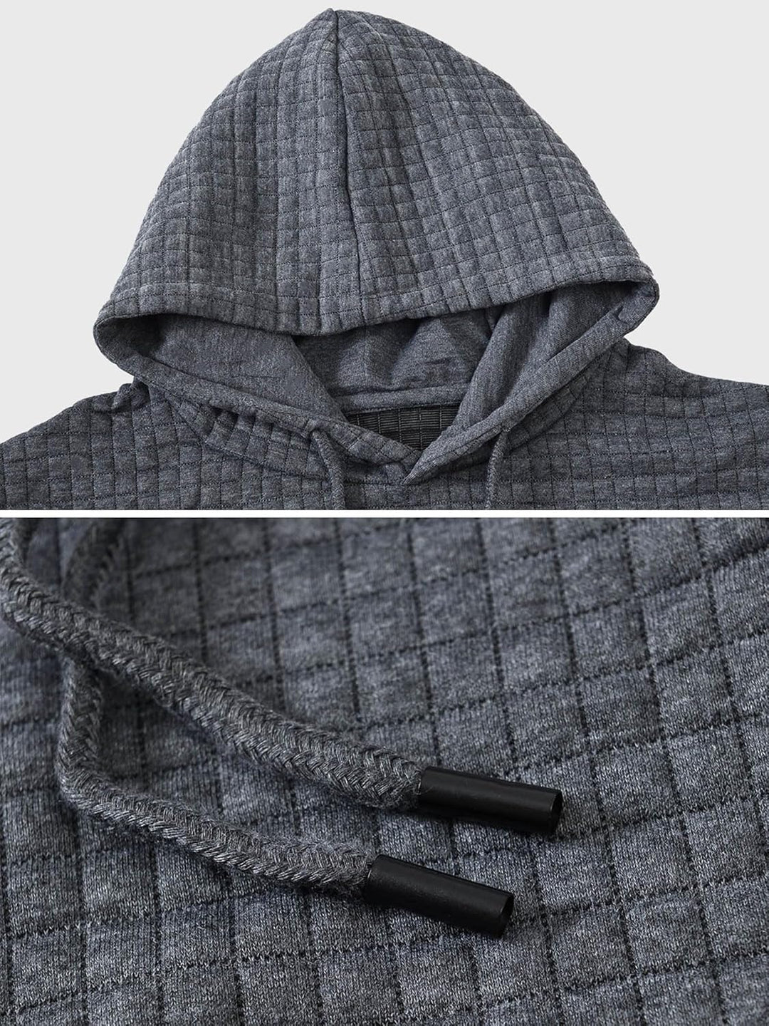 YuKaiChen Herren Kapuzenpullover Casual Langarm Karierten Kordelzug Jacquard Hooded Sweat mit Fleece