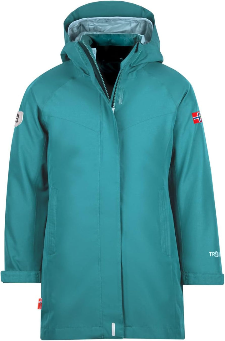 Trollkids 3in1 Mädchen Mantel Senja 92 Teal-Grün, 92 Teal-Grün