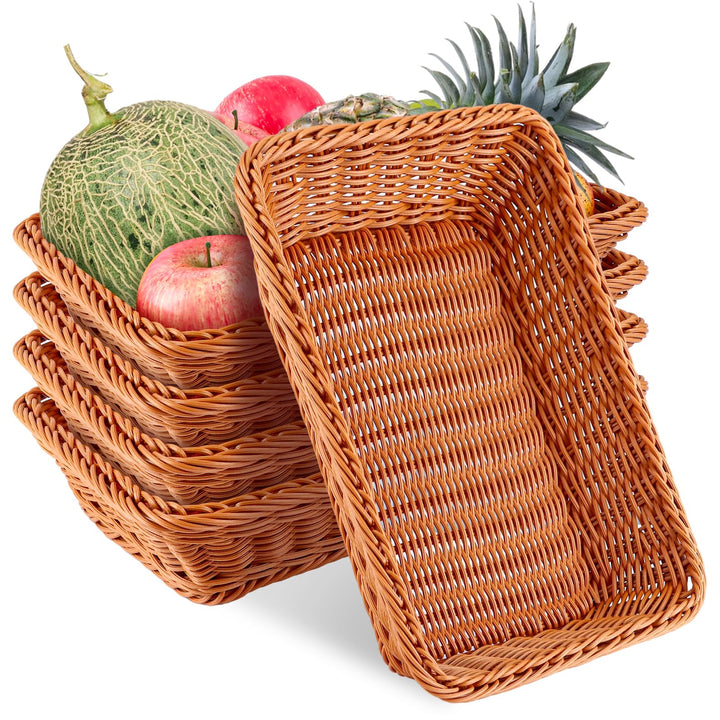 5er Set Brötchenkorb Geflochten Brotkorb Stapelbarer Brotkörbchen Modern Brotkörbe Hochwertiger Obst