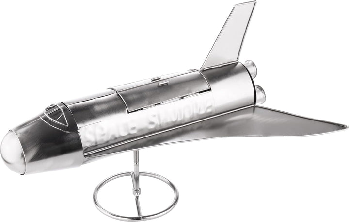 BRUBAKER Weinflaschenhalter Space Shuttle - Metall Skulptur Flaschenständer Rakete Raumfähre - Silbe