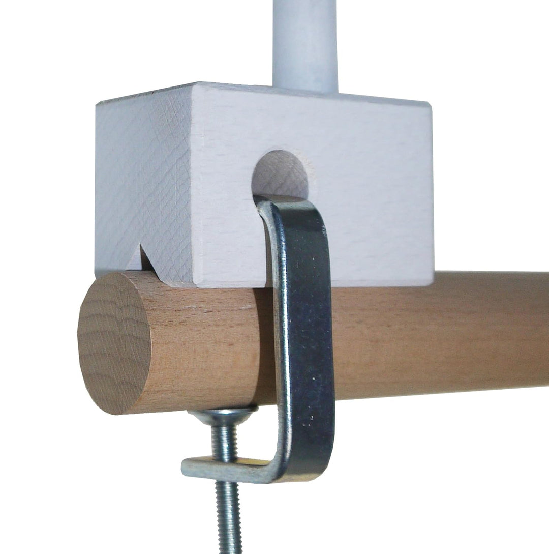 Niermann Standby 3498 Mobilehalter, XL, weiss, Halterung Holz für Babybett, Kinderbett, Kinderzimmer