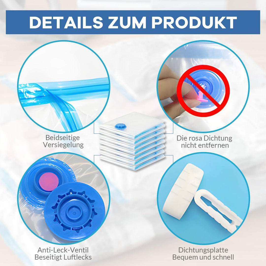 Vakuumbeutel für Kleidung Klein,Vacuum Bags for Clothing 10 Stück 40 x 60 cm –Aufbewahrungsbeutel Re