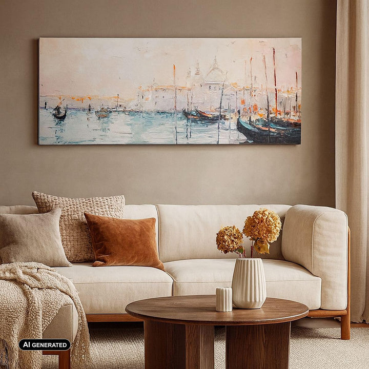 Wandbilder Dekoration Wohnzimmer Venedig Basilika Panorama Bilder auf Leinwand 120x50cm Leinwandbild