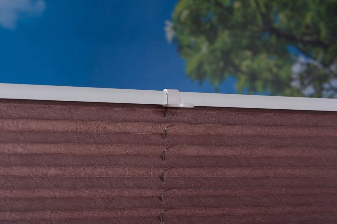 K-home Klemmfix-Plissee 80 x 130 cm (B x L) Mokka Lichtschutz +++ Moderne Crushed Optik +++ 80 x 130