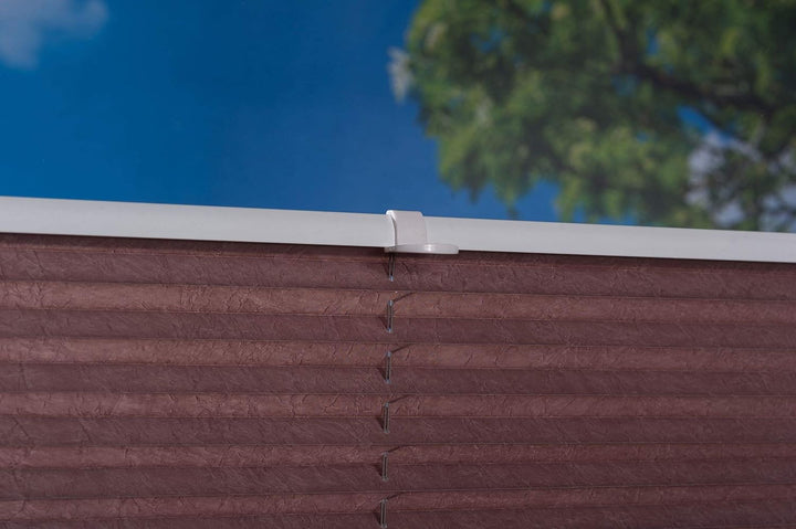 K-home Klemmfix-Plissee 80 x 130 cm (B x L) Mokka Lichtschutz +++ Moderne Crushed Optik +++ 80 x 130