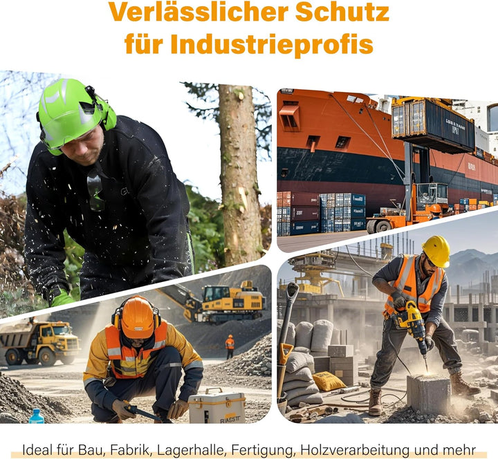 SAFEYEAR Sicherheit Harter Hut mit Anti-Kratzer Brille, eramuffs, CE EN397 Sicherheitshelme mit Kinn