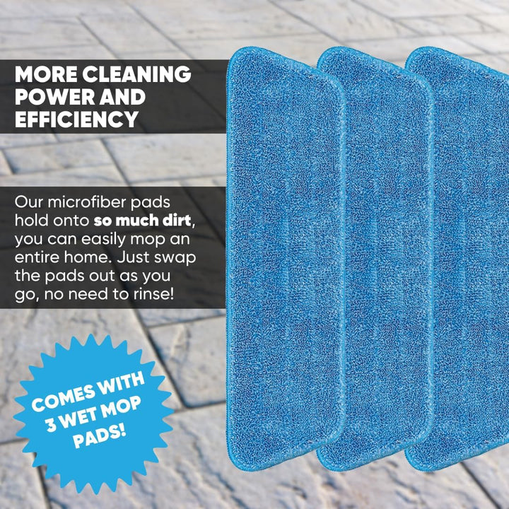 3 Pack Cinch Mop Ersatzköpfe Mikrofaser Mops für Bodenreinigung Wandwischer mit wiederverwendbaren w