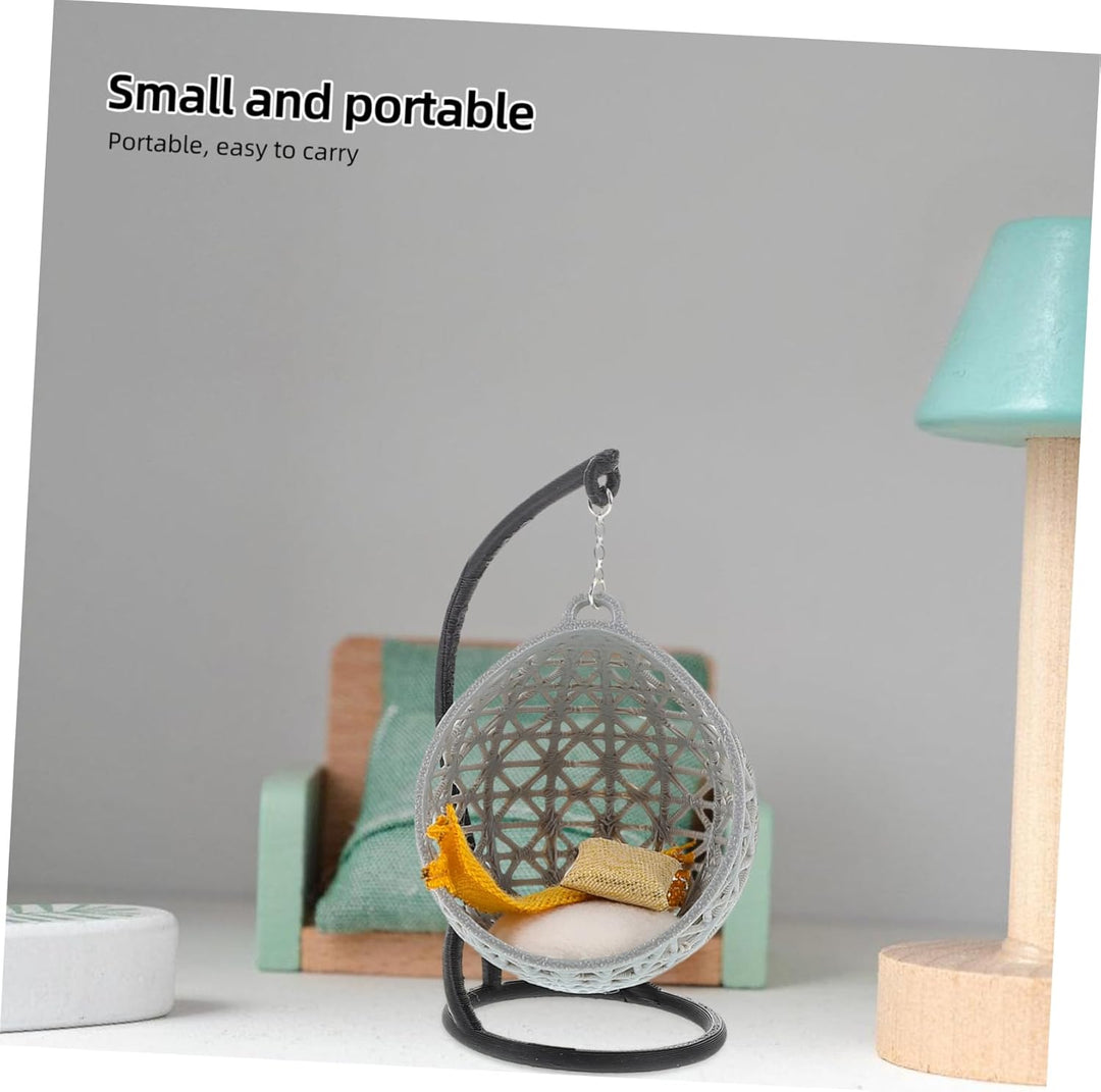 Toyvian Miniatur HäNgesessel Modell, 1:12 Puppenhaus MöBel DIY HäNgender Korb Schaukelstuhl Für Mädc
