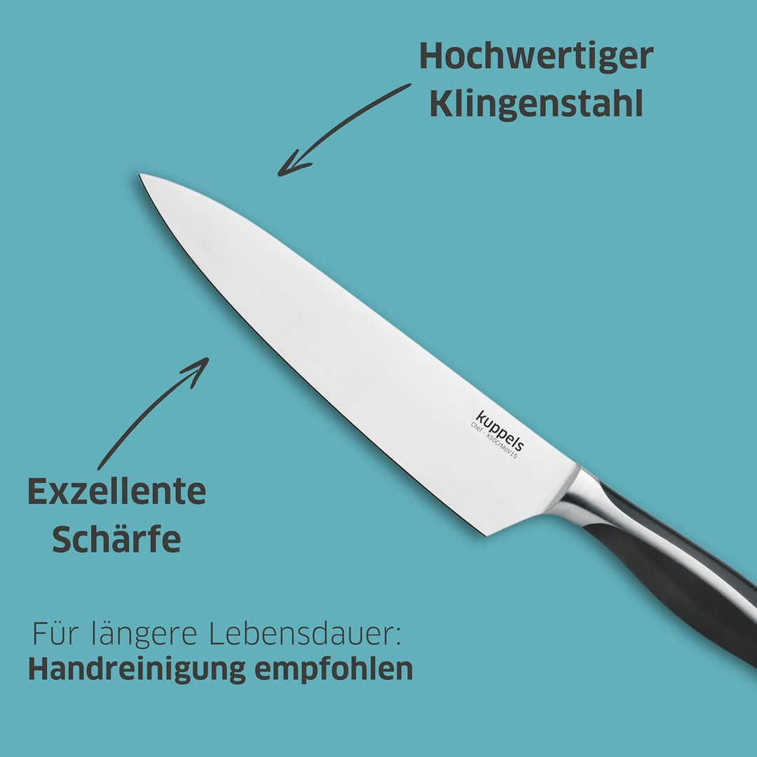 Kuppels CHEF Kochmesser | exzellente Schärfe & Schnitthaltigkeit | hochwertiger Klingenstahl | schar