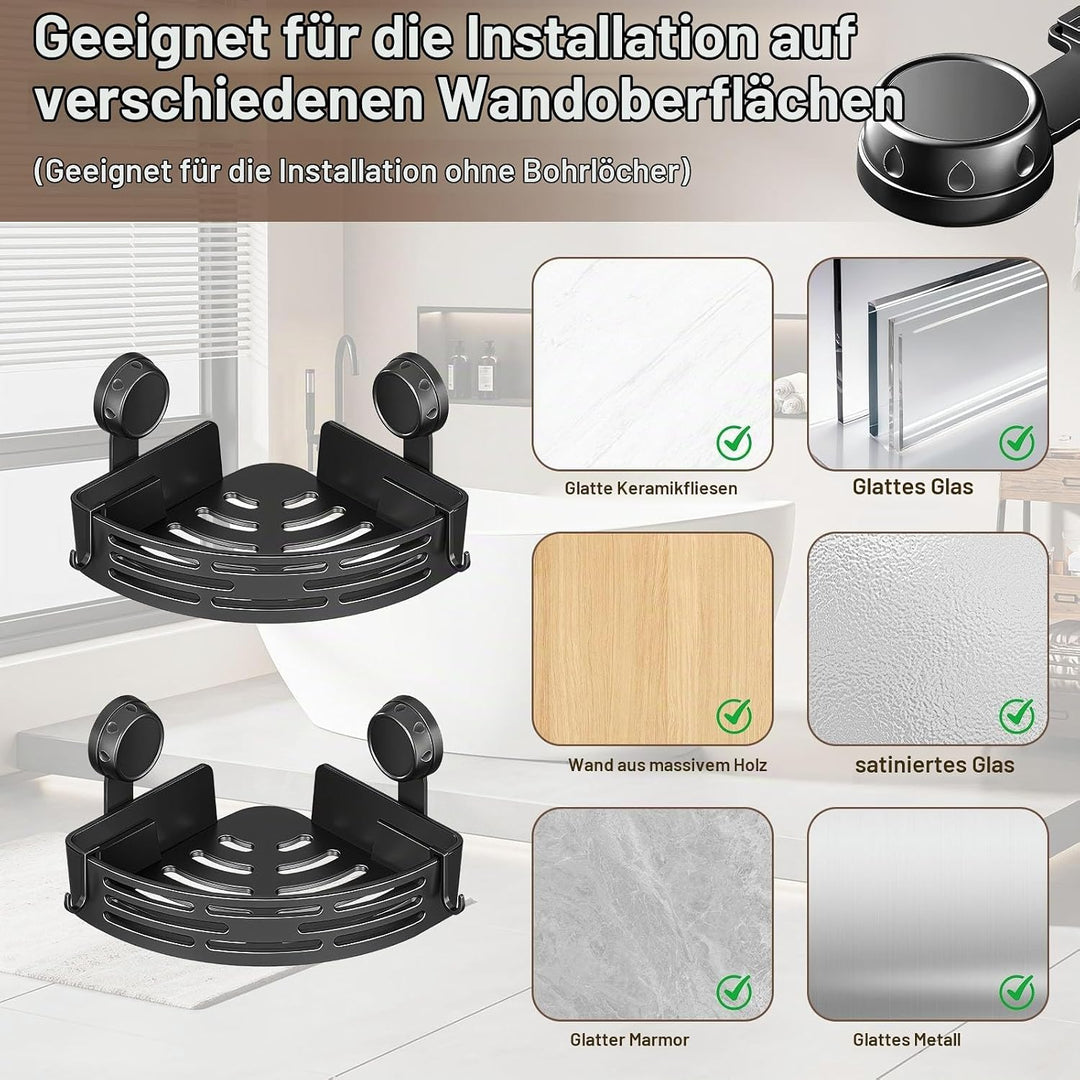 OneNine Duschablage Ecke Ohne Bohren, Dreieck Duschkorb, Badezimmer Regal Badregal,Kunststoff Bad Du