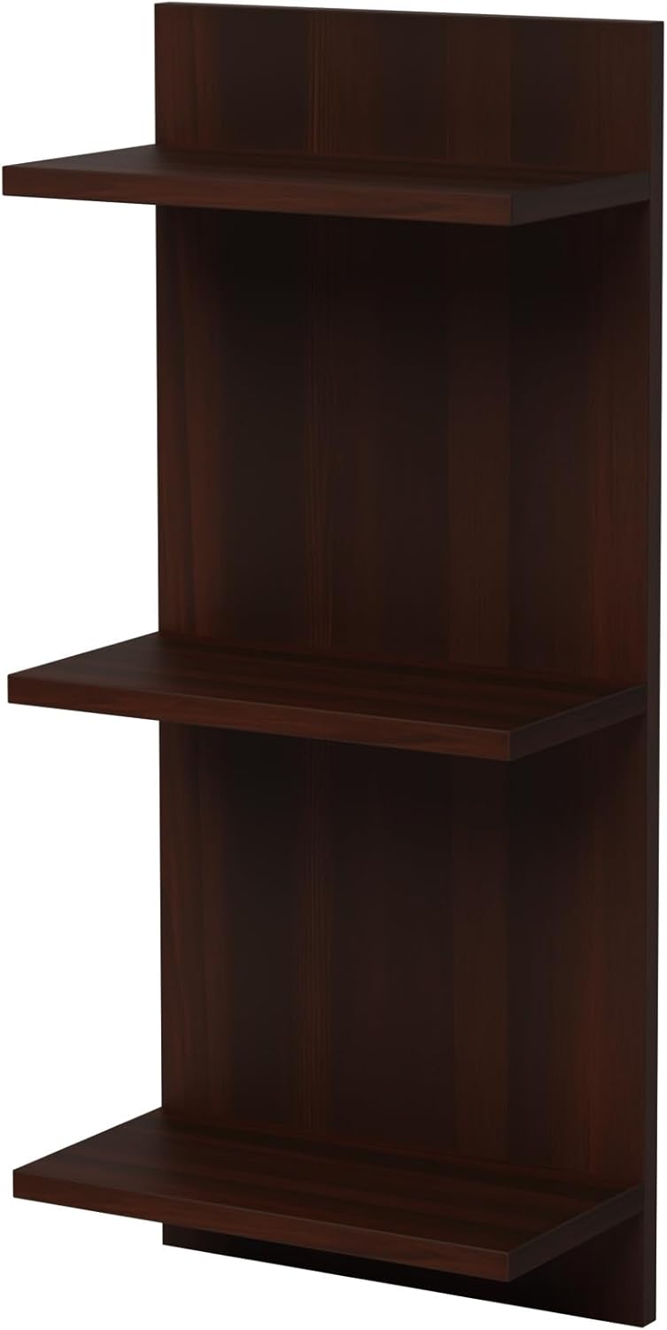AKKE Hängeregal Wandregal - 80 x 40 cm Möbelplatte - Regal 3 Ebenen - Dunkle Walnuss, Dunkle Walnuss