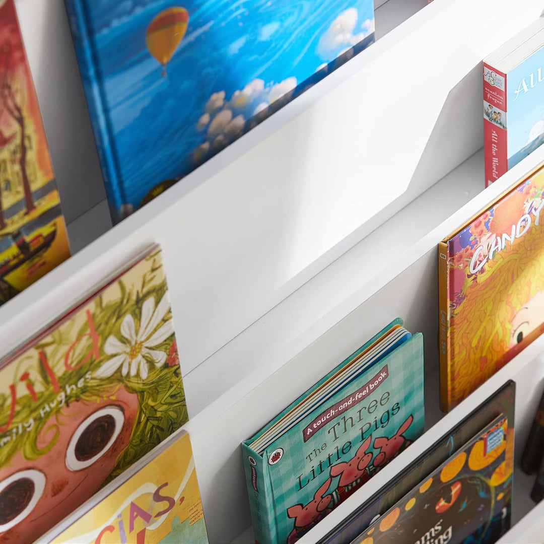 SoBuy Bücherregal Kinder Montessori Kinderregal mit 4 Ablagefächern Regal Kinderzimmer Spielzeug Auf