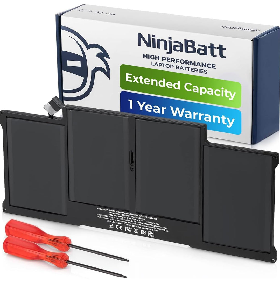NinjaBatt Akku A1466 A1496 für Apple MacBook Air 13 Inch [2010 2011 2012 2013 2014 2015 2016 2017 Ye