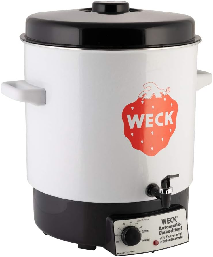 Weck Einkochautomat WAT 14A (Einkochtopf / Einwecktopf mit Auslaufhahn, 35 cm, 230 V, 2000 W, 29 L),