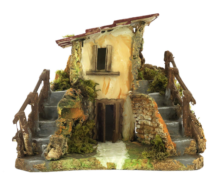 BERTONI Rustikales Haus aus Holz mit Doppeltreppe, Holz, Mehrfarbig, Einheitsgrösse