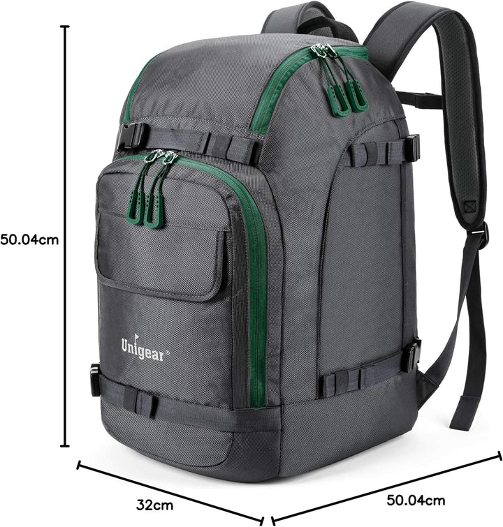 Unigear Skischuhtasche mit Helmfach und Rucksackgurten, Skirucksack Skischuhrucksack mit Helmtasche,