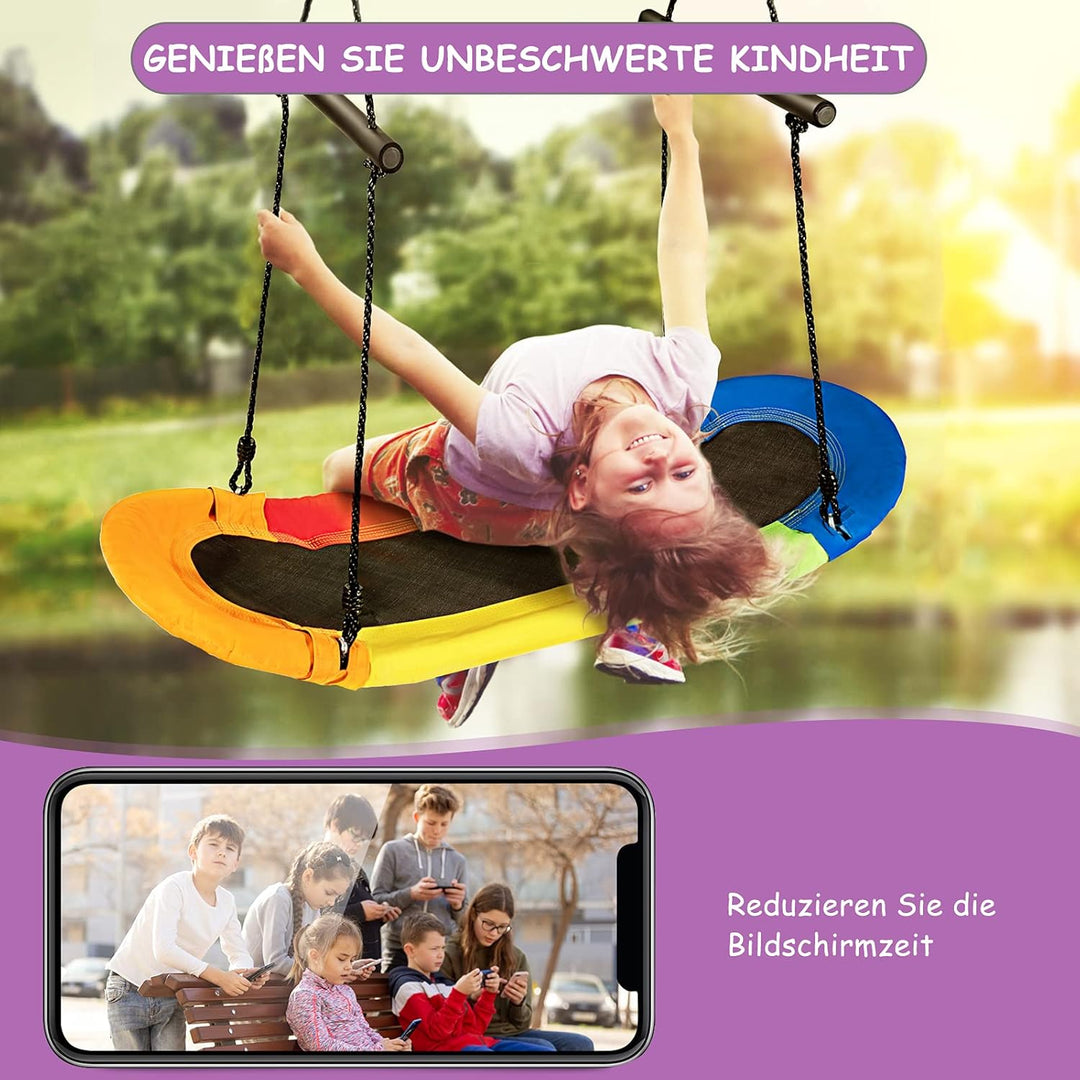 GOPLUS Höheverstellbare Schaukel bis 150 kg belastbar, Gartenschaukel für Erwachsene oder Kinder, ex