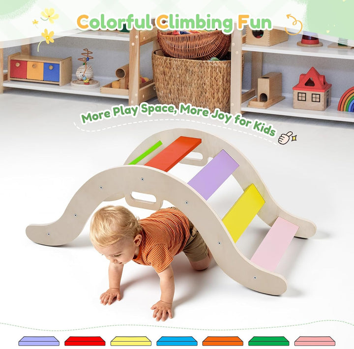 Kletterspielzeug für Kleinkinder, Kletterleitern aus Holz für Kinder, faltbares Klettergerüst für Ki