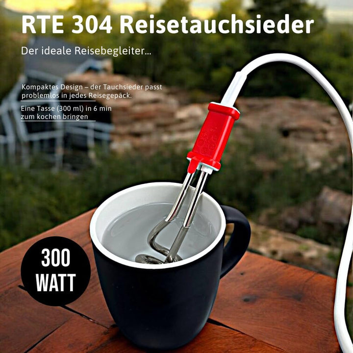 EHLERS Reisetauchsieder RTE 304, 300 Watt, Steel, Sortiert (Zufällig), 1-Pack