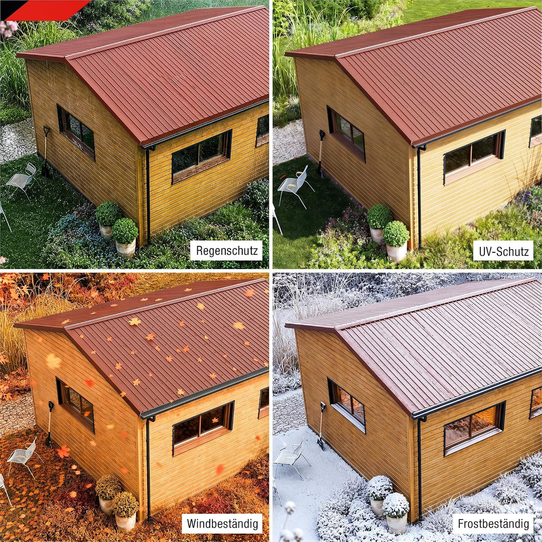 SMART Cover Set H12 Plus, 12 x Trapez-Abdeckblech 125 x 45 cm 6,75 m² inkl. Schrauben (Rot), Rot