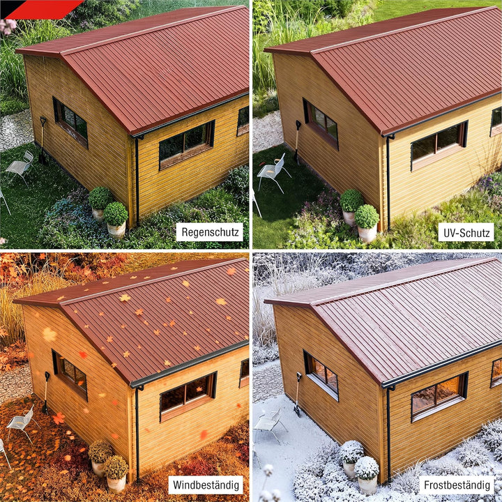 SMART Cover Set H12 Plus, 12 x Trapez-Abdeckblech 125 x 45 cm 6,75 m² inkl. Schrauben (Rot), Rot