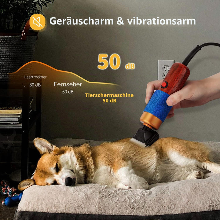 CGOLDENWALL 200W Hundeschermaschine Leise Profi Hund Katze Tierhaarschneider mit 3m Kabel, einstellb