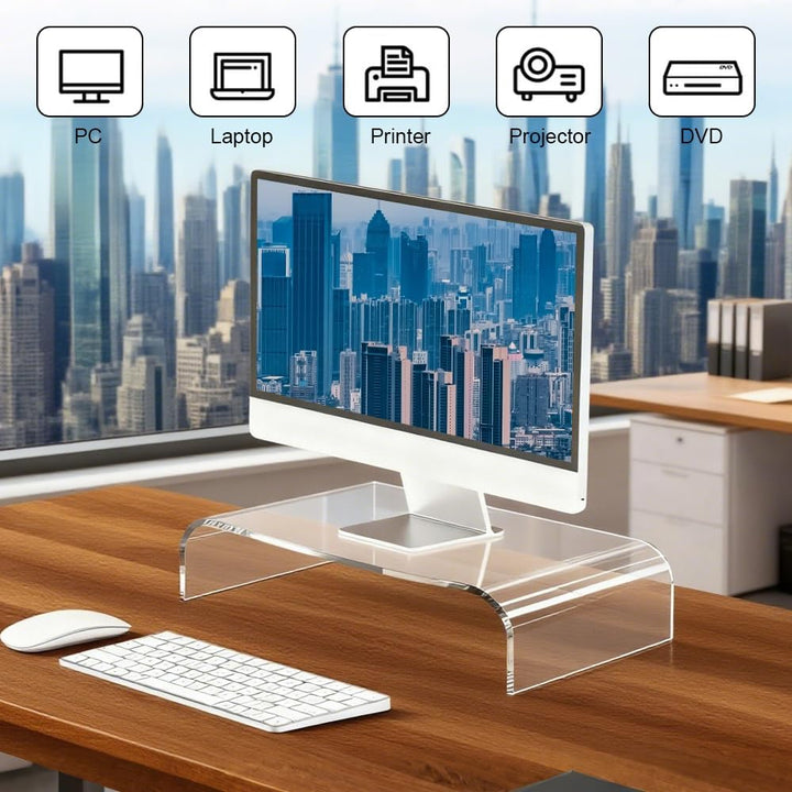 Monitorständer Acryl Bildschirmständer Transparenter Bildschirmerhöhung PC Laptopständer Monitorerhö