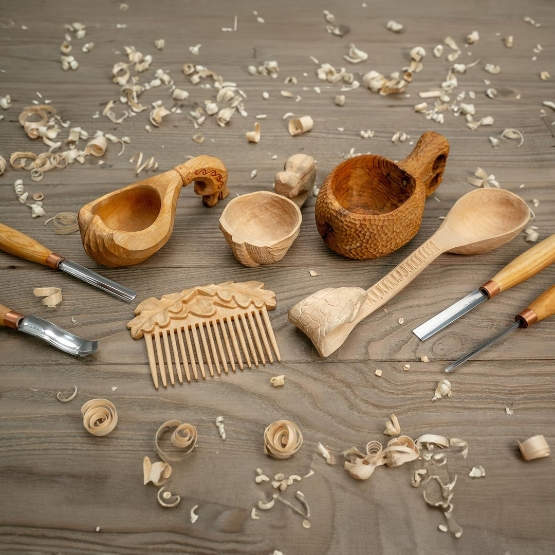 BeaverCraft Hohleisen zum Holzschnitzen K9/10 Holzschnitzerei kompakter Meissel Holzschnitzmesser fü