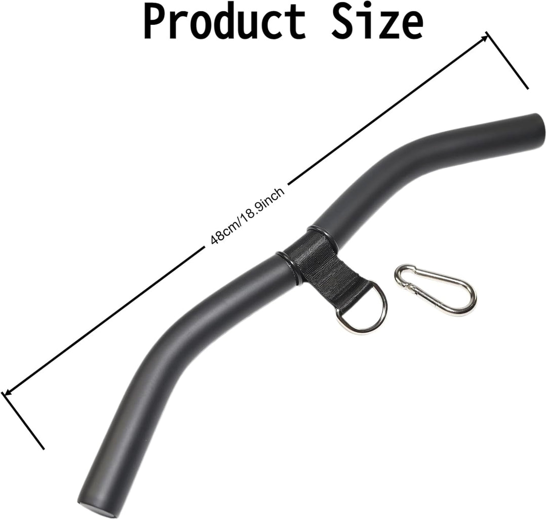 Latzugstange mit Drehgelenk, Bizeps Trizeps Stange 48 cm, Gebogene Fitness Griffe Latzug Schwarz, Zu