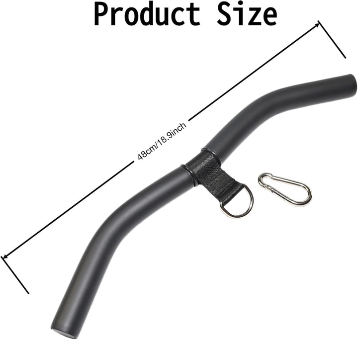 Latzugstange mit Drehgelenk, Bizeps Trizeps Stange 48 cm, Gebogene Fitness Griffe Latzug Schwarz, Zu