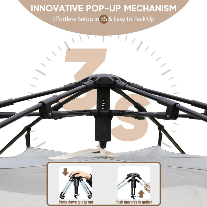 Chihee Pop-Up Stand-up Zelt Camping Zelte, Familien-Kabinenzelt mit Markise Veranda 3-Personen Outdo