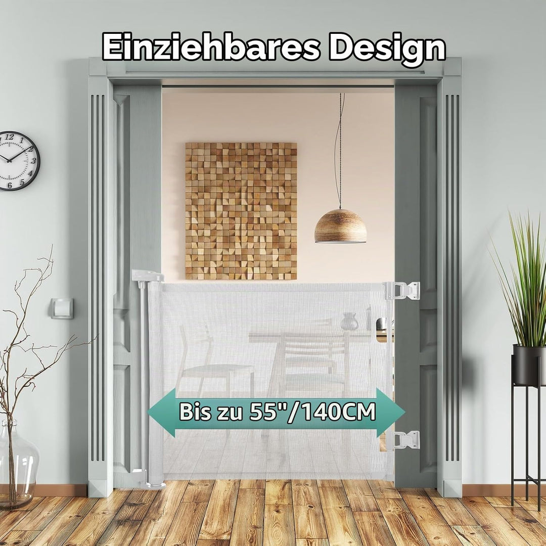 Treppenschutzgitter Türschutzgitter Ausziehbar 0–140 cm, Kinderschutzgitter für Babys &amp; Haustiere –