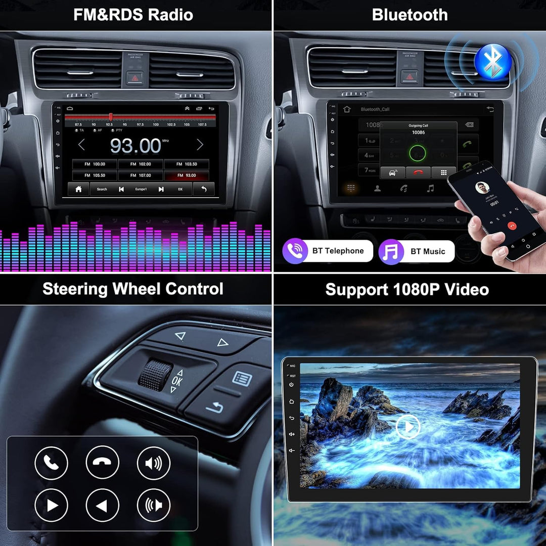 CAMECHO Android Autoradio mit Navi für VW Golf 7 2013 2014 2015 2016 2017 2018,Doppel Din Autoradio
