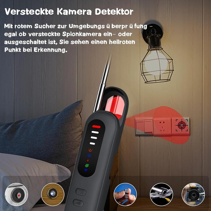 Kamera Detektor, Wanzen Detektor, Hidden Camera Detector – RF Detektor mit 5 Stufen | Abhörwanzen Au