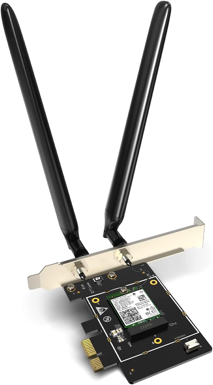 Tenda E33 WiFi 6E WLAN Karte (AX5400 Tri-Band 6GHz:2402Mbps+ 5GHz:2402Mbps+2.4GHz:574Mbps) 2 Abnemba