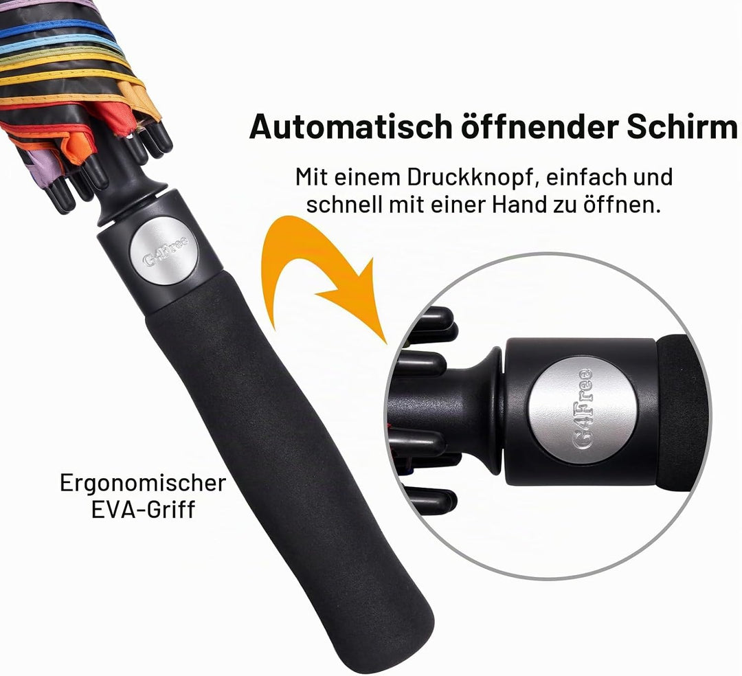 G4Free 62 Zoll Golfschirm mit UV-Schutz, automatisch zu öffnen, belüftet, Doppeldach, übergross, ext